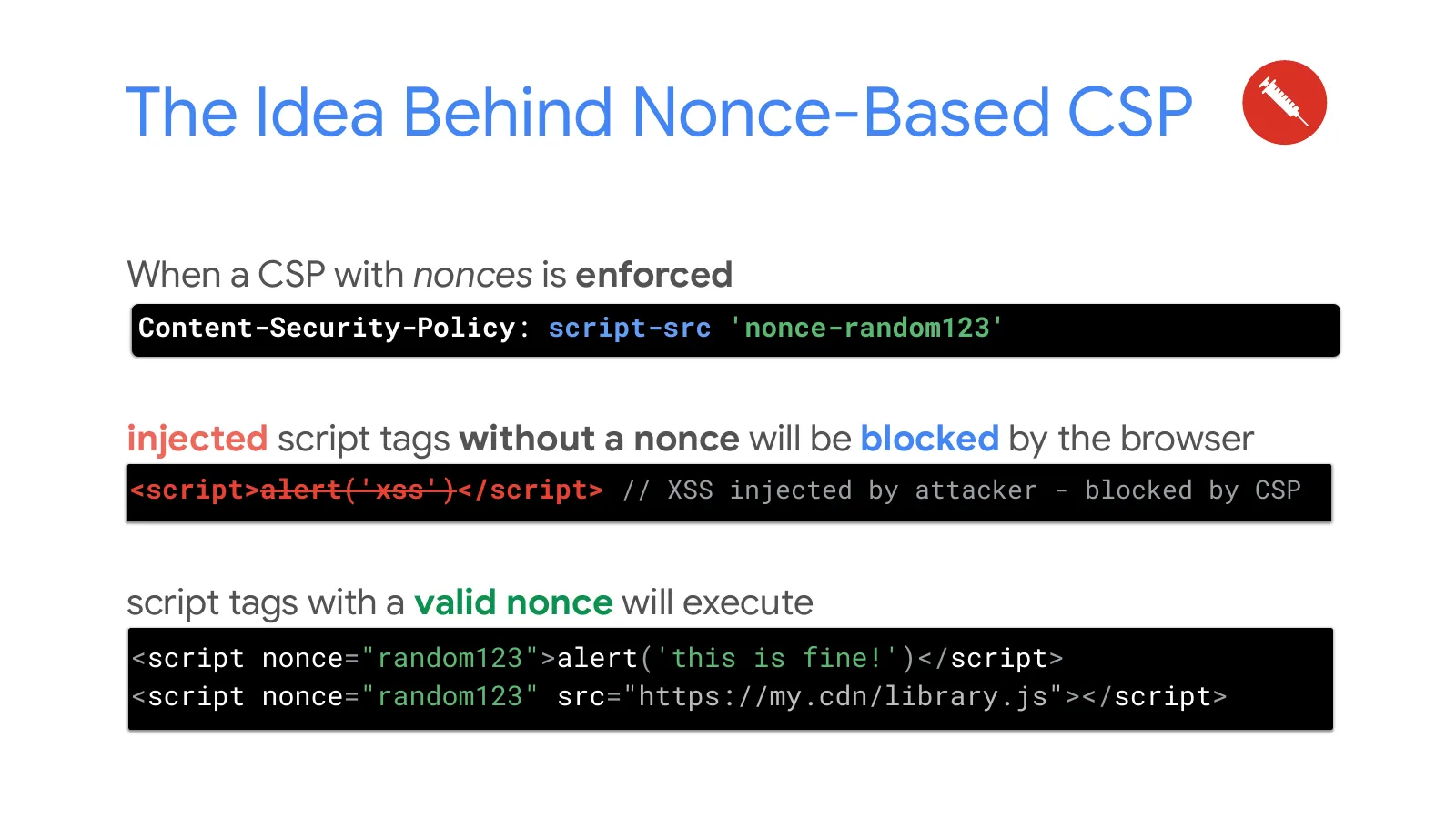 Slide 54: The Idea Behind Nonce-Based CSP