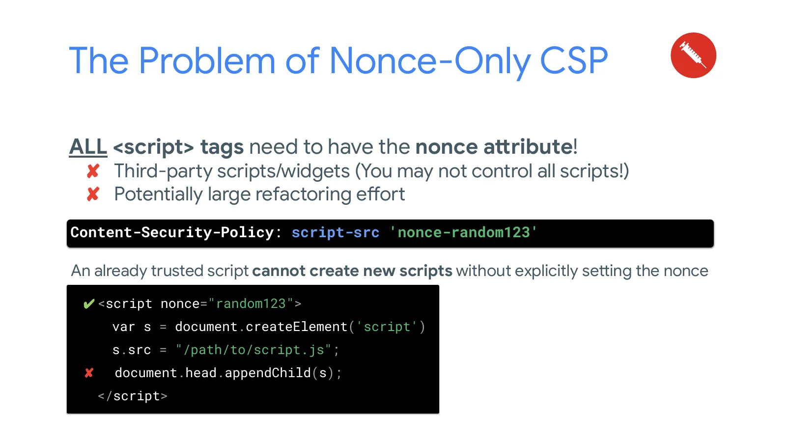 Slide 55: The Problem of Nonce-Only CSP