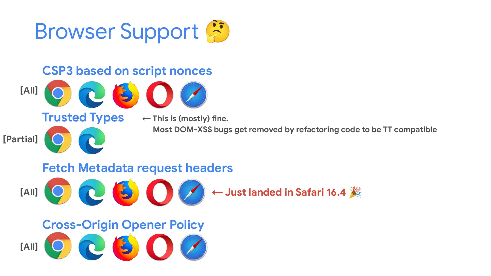 Slide 71: Browser Support 🤔