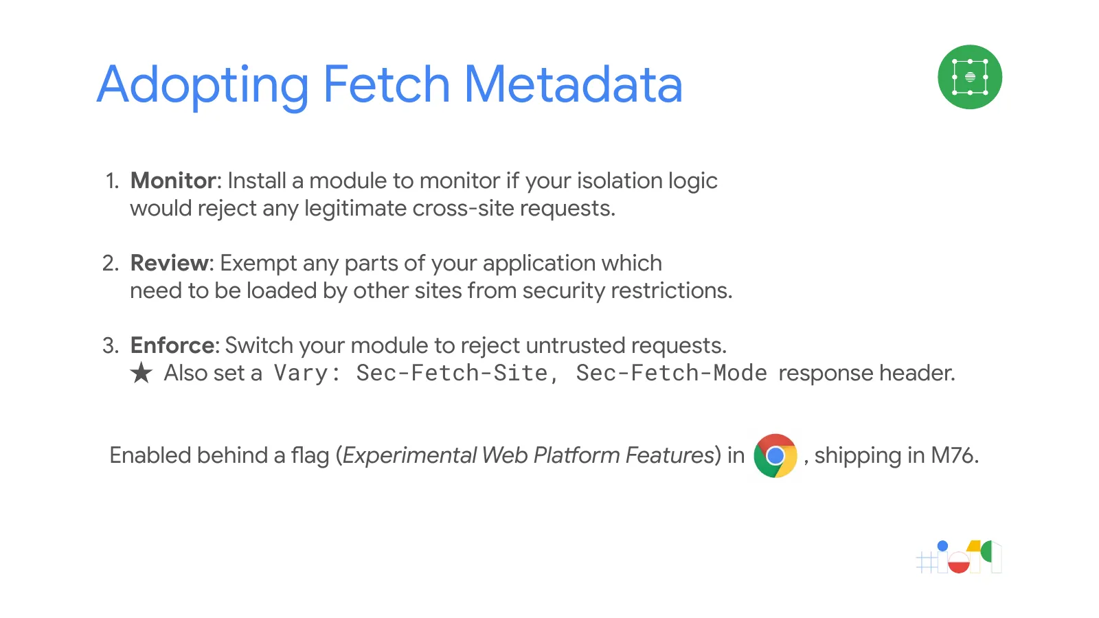 Slide 52: Adopting Fetch Metadata