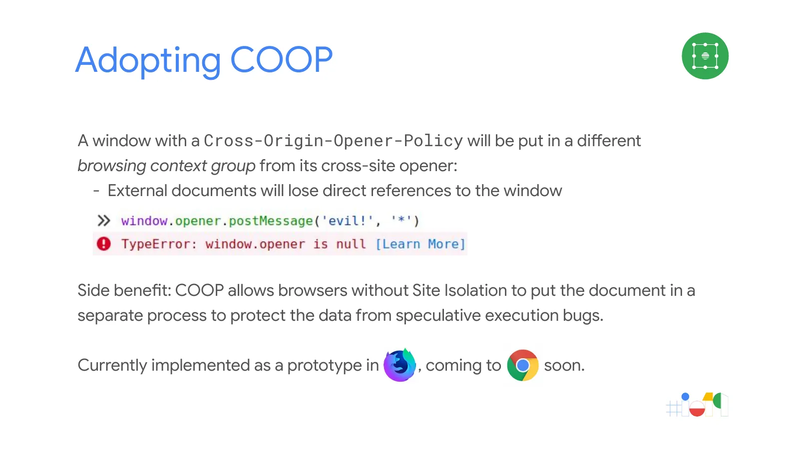 Slide 57: Adopting COOP