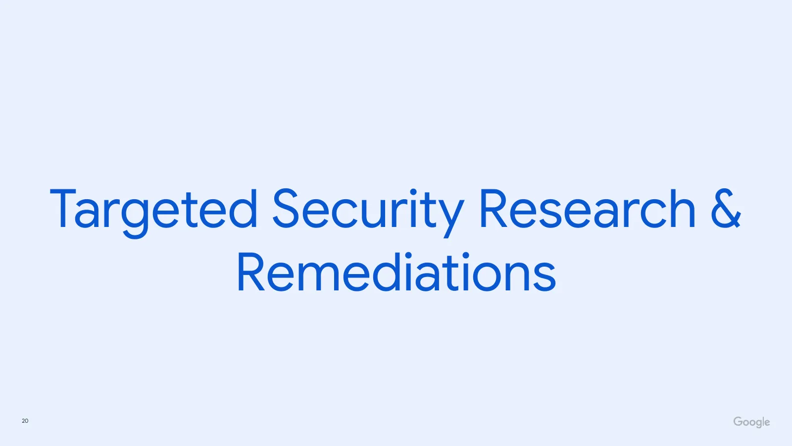 Slide 20: Targeted Security Research &